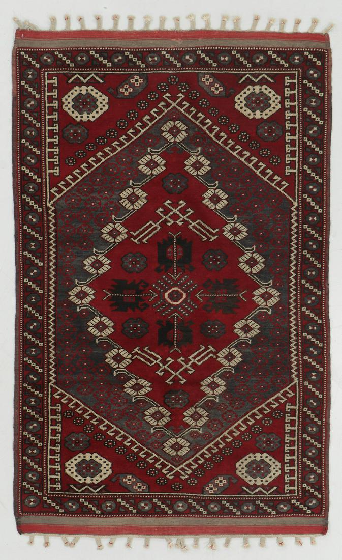 Vintage Kiz Bergama Rug, Turkey: 3'7'' x 5'9'': Vintage Kiz Bergama Rug, Turkey: 3'7'' x 5'9'' (109 x 175 cm). 9 lbs. Note on terms for estimating the age of an item: Antique (100+ years). Semi-Antique (50-100 years). Vintage (20-50 years). Modern 