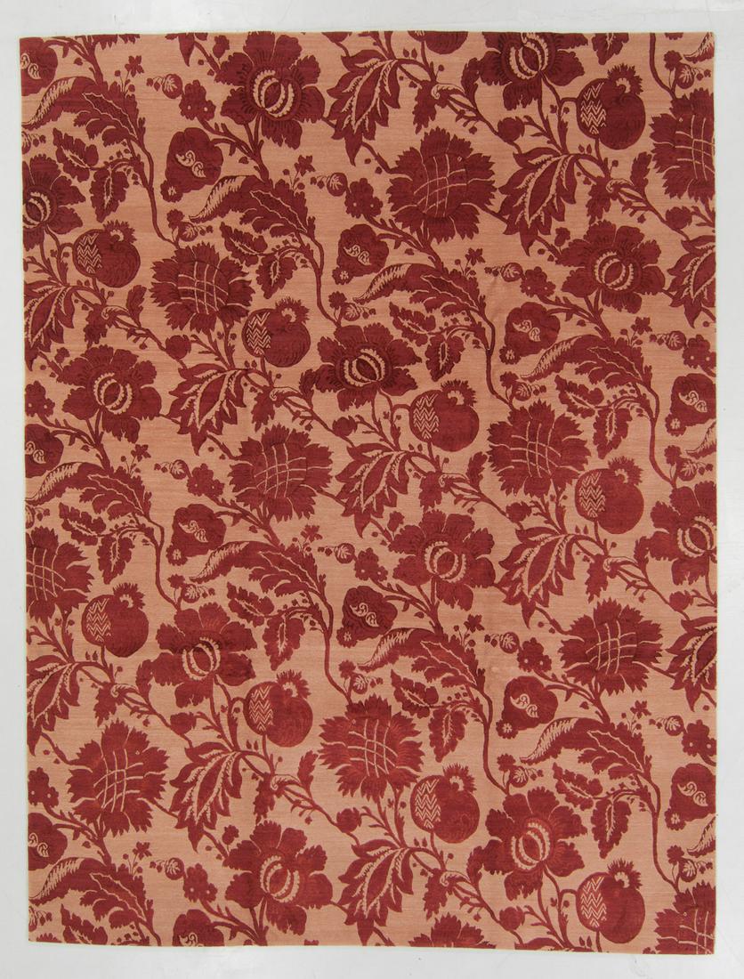 Modern Tibetan Wool & Silk Rug: 9'0'' x 11'10'': Modern Tibetan Wool & Silk Rug, Nepal, hand-knotted, hand-spun wool: 9'0'' x 11'10'' (274 x 361 cm). 85 lbs. Note on terms for estimating the age of an item: Antique (100+ years). Semi-Antique (50-100