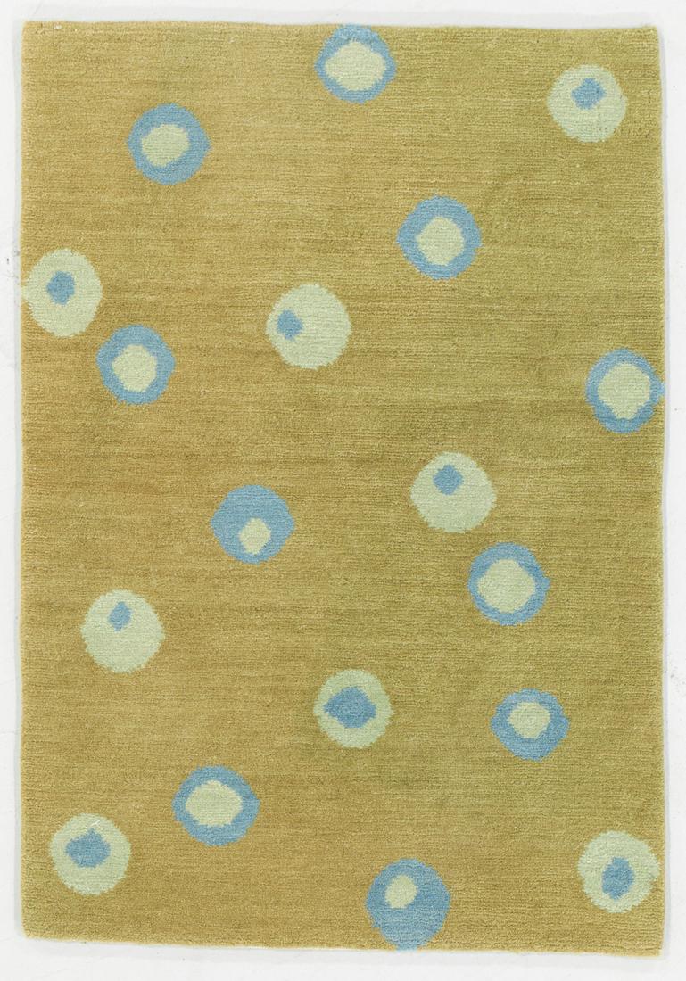 Modern Tibetan Wool Rug: 2'0'' x 2'9'': Modern Tibetan Wool Rug, Nepal, hand-knotted, hand-spun wool: 2'0'' x 2'9'' (61 x 84 cm). 4 lbs. Note on terms for estimating the age of an item: Antique (100+ years). Semi-Antique (50-100 years). Vin