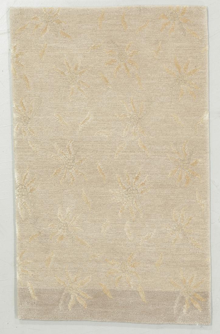 Modern Tibetan Wool Rug: 1'9'' x 2'11'': Modern Tibetan Wool Rug, Nepal, hand-knotted, hand-spun wool: 1'9'' x 2'11'' (53 x 89 cm). 4 lbs. Note on terms for estimating the age of an item: Antique (100+ years). Semi-Antique (50-100 years). Vi