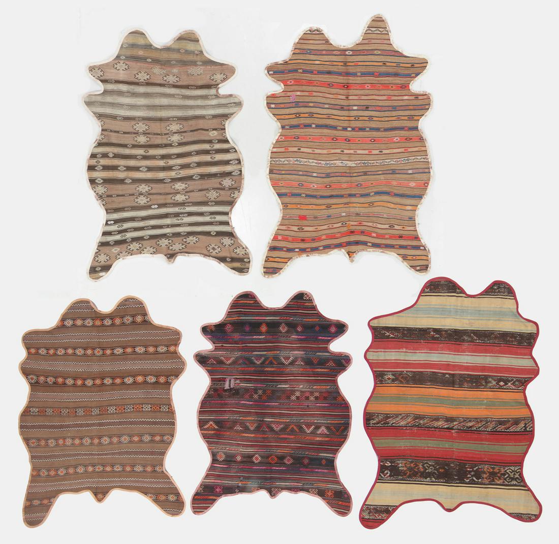 5 Turkish Kilim Patchwork Animal Shape Rugs: 6'5'' x (1 of 8)