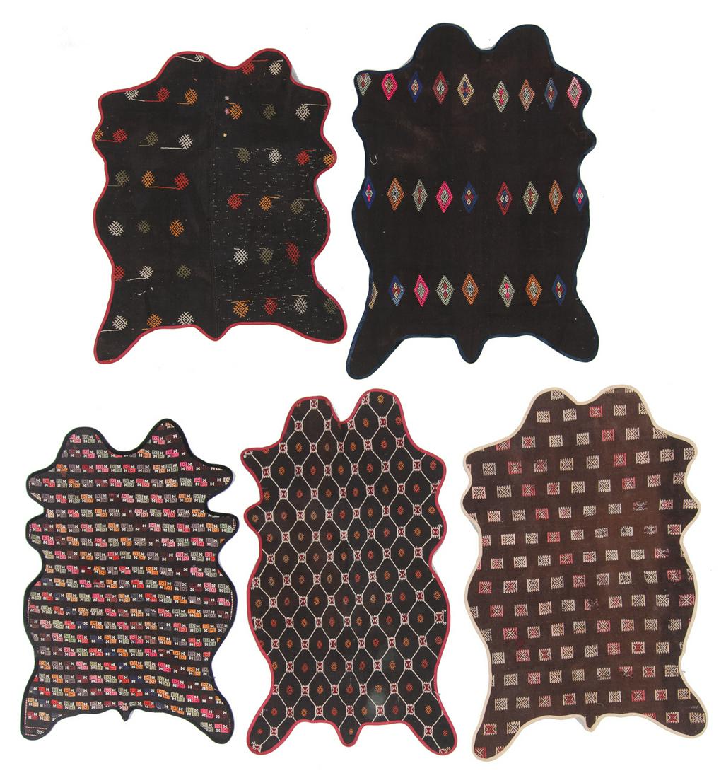 5 Turkish Kilim Patchwork Animal Shape Rugs: 5'7'' x (1 of 8)