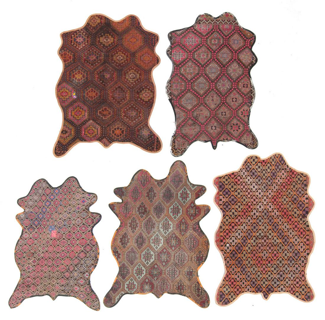 5 Turkish Kilim Patchwork Animal Shape Rugs: 5'9'' x (1 of 8)