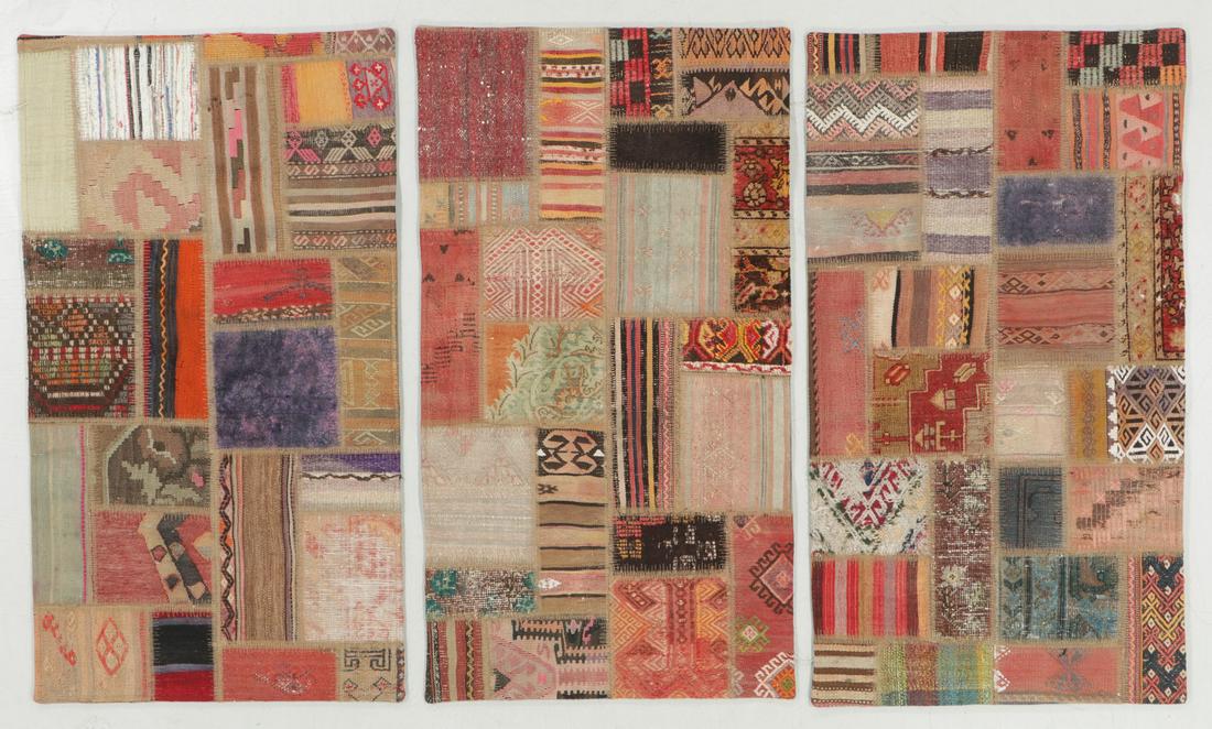 3 Turkish Kilim Patchwork Rugs: 2'6" x 4'6" Each (1 of 5)