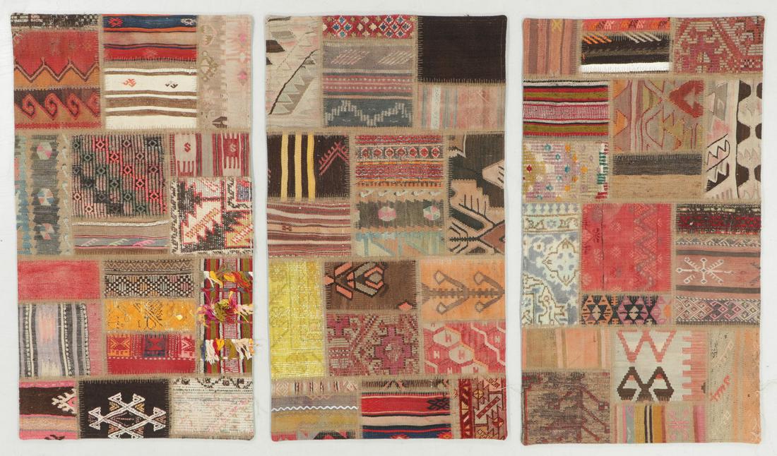 3 Turkish Kilim Patchwork Rugs: 2'6" x 4'6" Each (1 of 5)