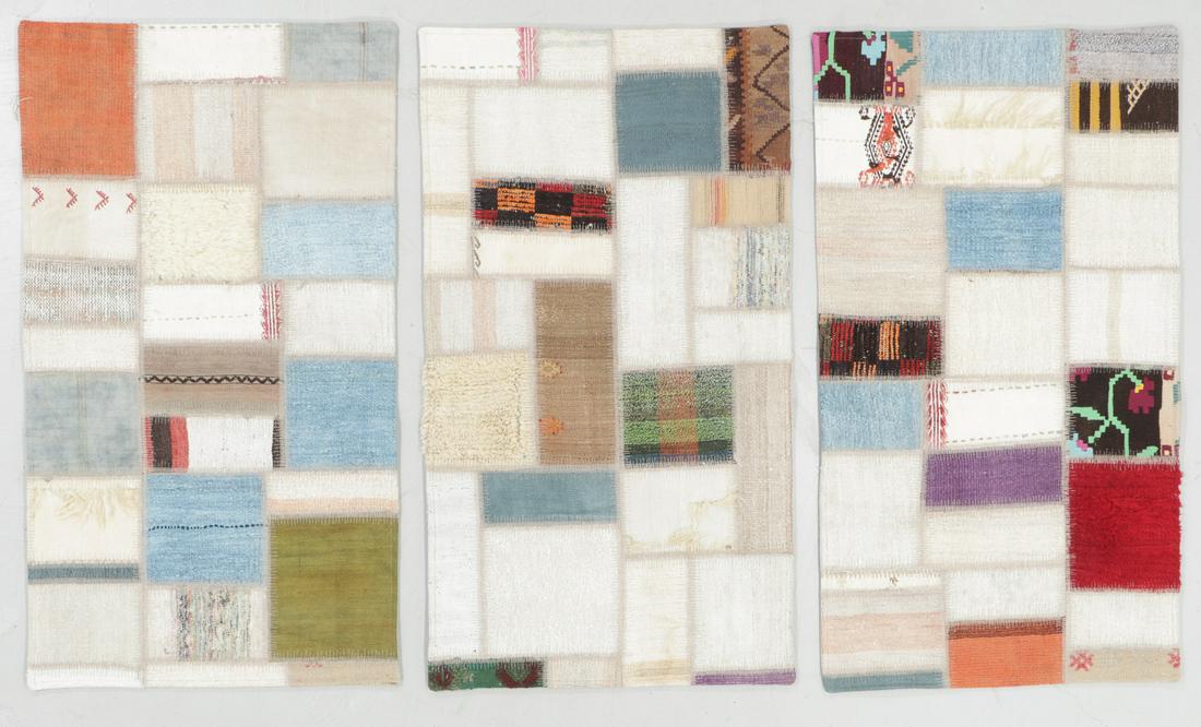 3 Turkish Kilim Patchwork Rugs: 2'6" x 4'6" Each (1 of 5)