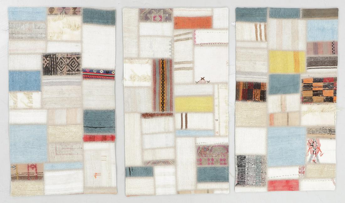 3 Turkish Kilim Patchwork Rugs: 2'6" x 4'6" Each (1 of 5)