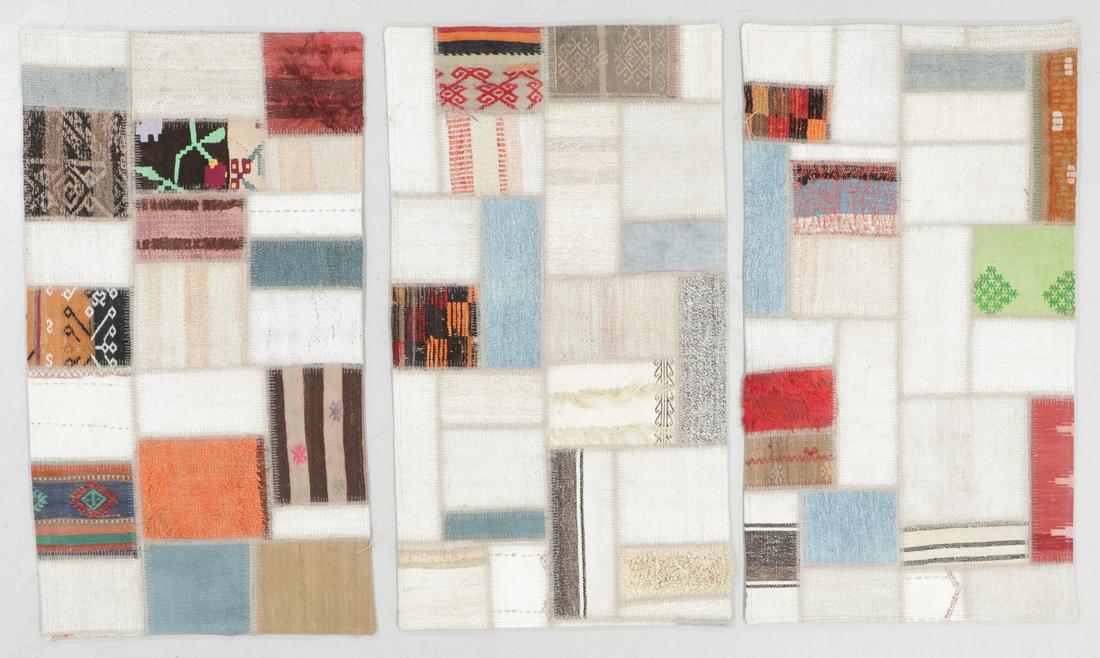 3 Turkish Kilim Patchwork Rugs: 2'6" x 4'6" Each (1 of 5)