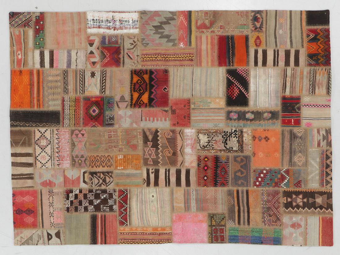 Turkish Kilim Patchwork Rug: 5'6'' x 7'7'' (1 of 5)