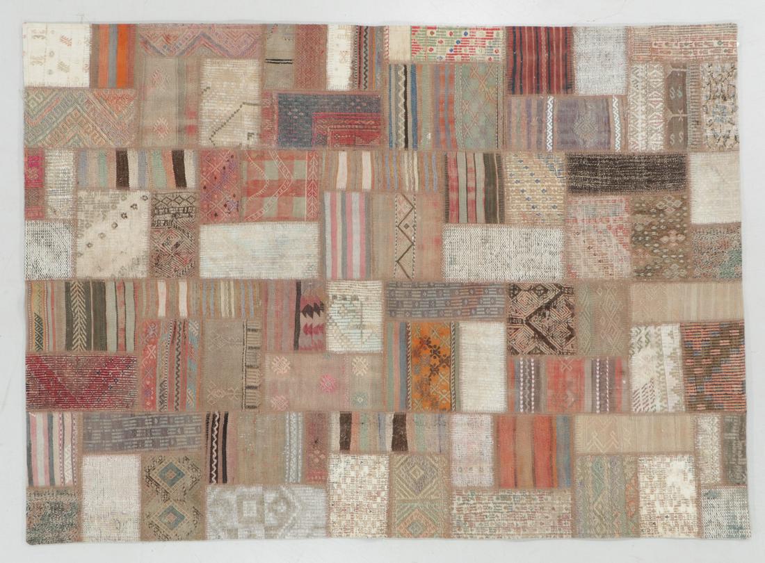 Turkish Kilim Patchwork Rug: 5'6'' x 7'7'' (1 of 5)