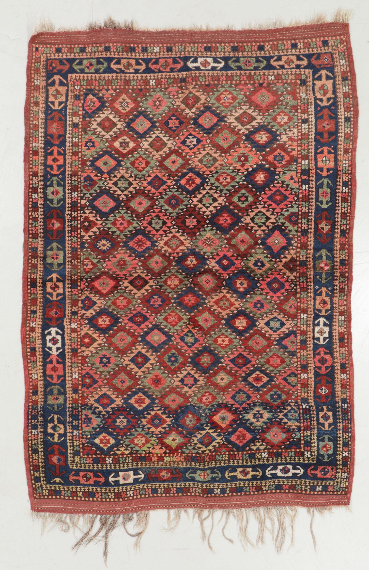 Antique Kordi Pile Rug, Persia: 4'5'' x 6'7'': Antique Kordi Pile Rug, Persia: 4'5'' x 6'7'' (135 x 201 cm). 12 lbs. Wool pile, natural dyes. Provenance: Eric Jacobson collection.