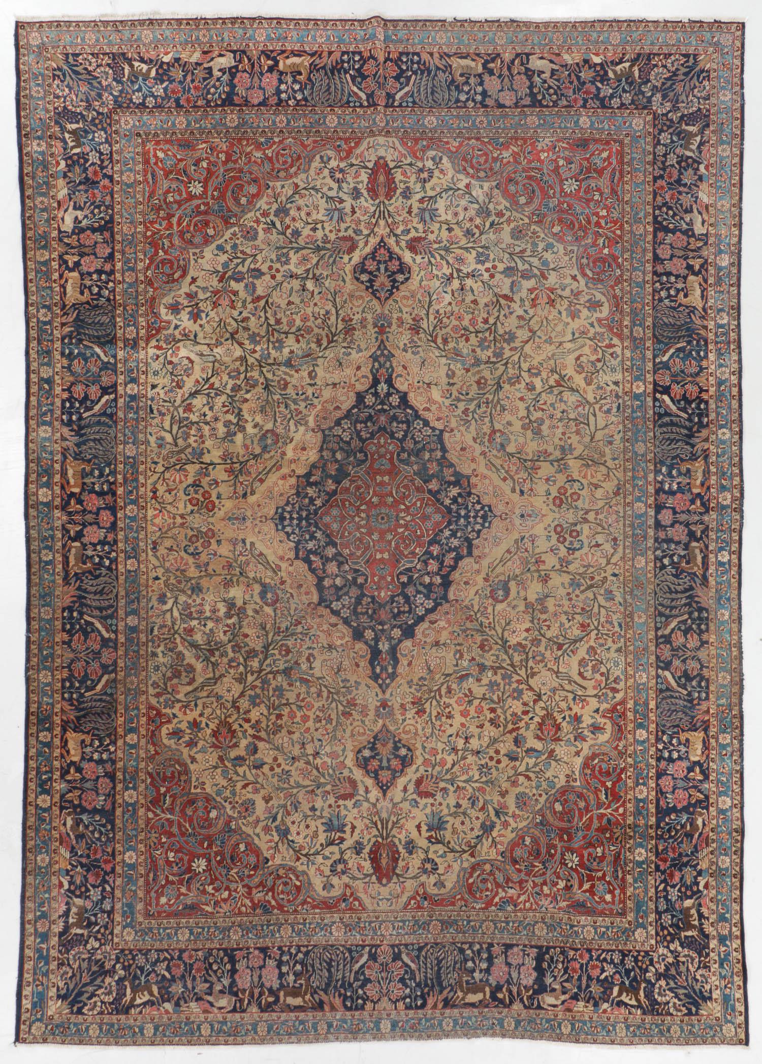 Antique Dabir Kashan Rug, Persia: 8'6'' x 11'9'' (1 of 6)
