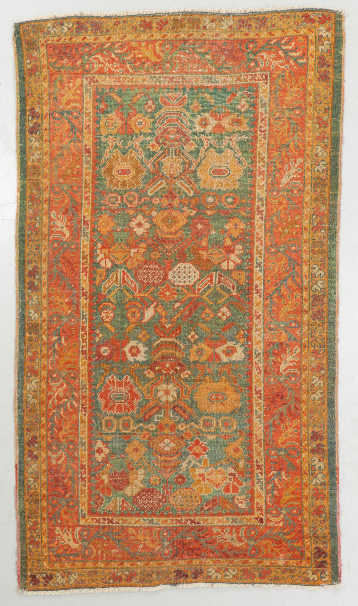 Antique Oushak Rug, Turkey: 4'6'' x 7'11'': Antique Oushak Rug, Turkey: 4'6'' x 7'11'' (137 x 241 cm). 14 lbs.