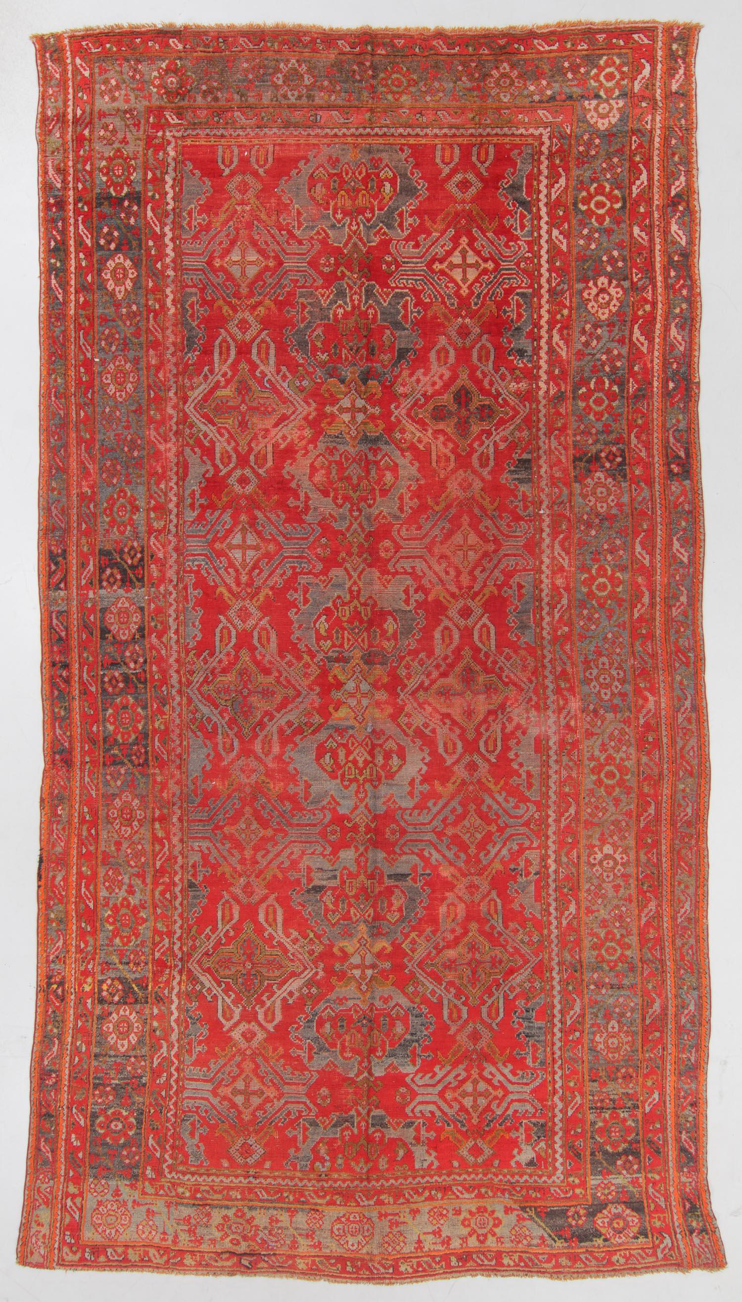Antique Oushak Rug, Turkey: 9'11'' x 18'10'': Antique Oushak Rug, Turkey: 9'11'' x 18'10'' (302 x 574 cm). 75 lbs. Pennsylvania estate.