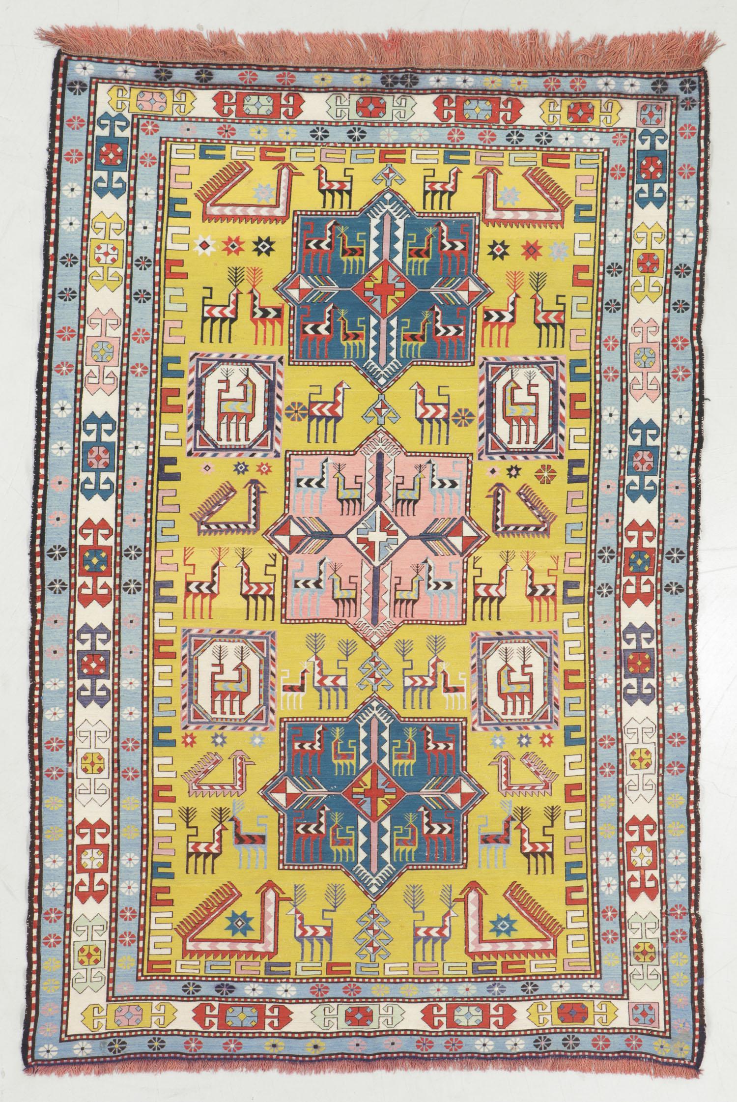 Vintage Silk Sumak Rug, Persia: 4'4'' x 6'6'' (1 of 6)