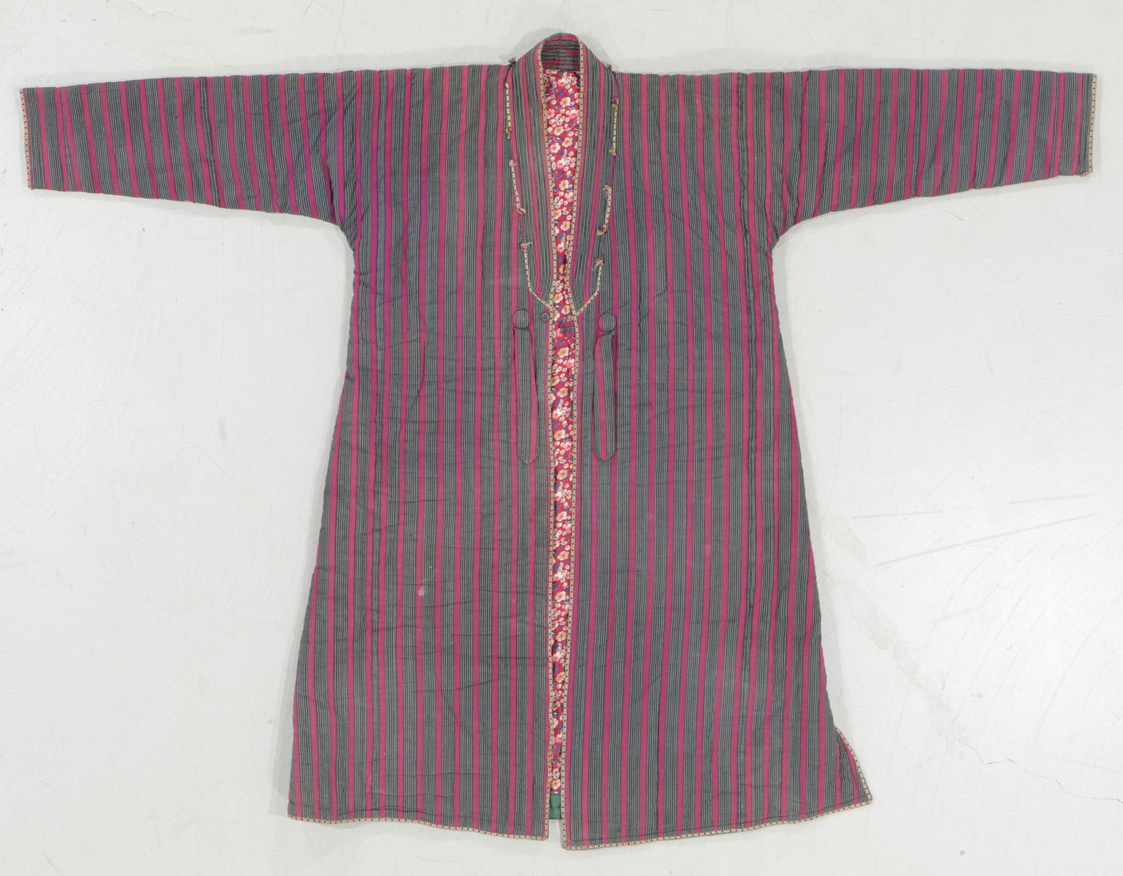 Central Asian Silk Striped Kaftan, Circa 1900 (1 of 8)