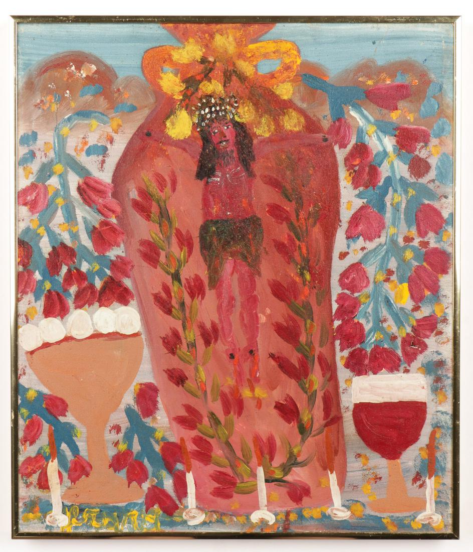 Gerard Fortune (Haitian, b. 1933) Christ: Gerard Fortune (Haitian/Petionville, b. 1933) Christ, oil painting on canvas, signed. Framed. Size: 20'' x 17.5'', 51 x 44 cm (sight); 21'' x 18.5'', 53 x 47 cm (frame).