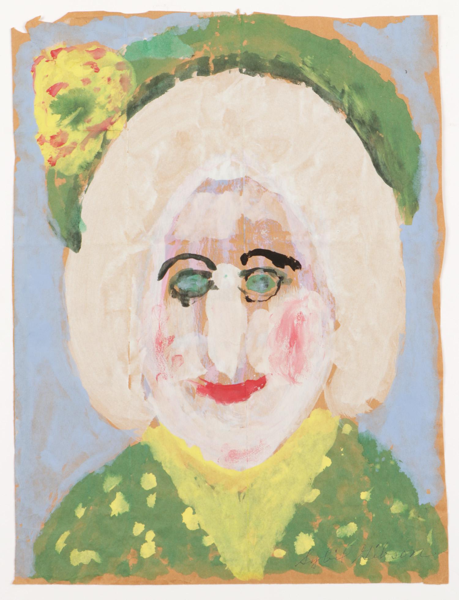 Sybil Gibson (1908-1995) Mixed Media, Size: 16.5'' x: Sybil Gibson (American, 1908-1995) Mixed Media Painting on paper, signed. Unframed. Size: 16.5'' x 12.5'', 42 x 32 cm (sheet).