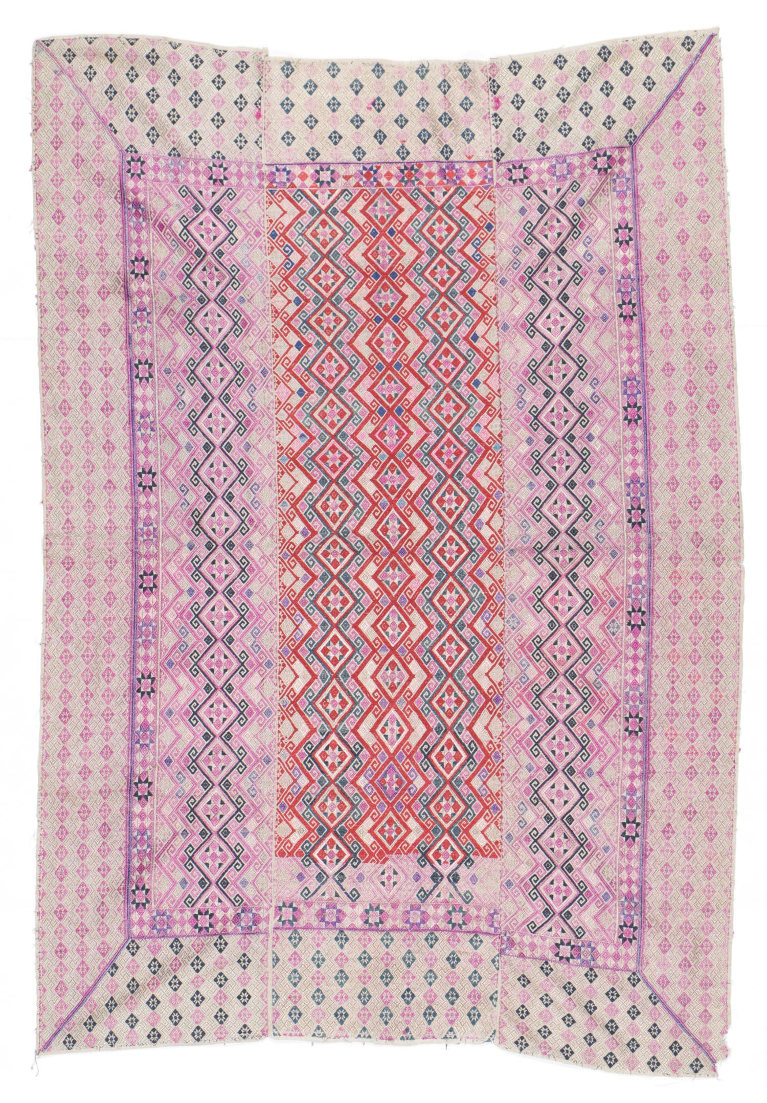 Silk Brocade Wedding Blanket, Dong People (1 of 4)