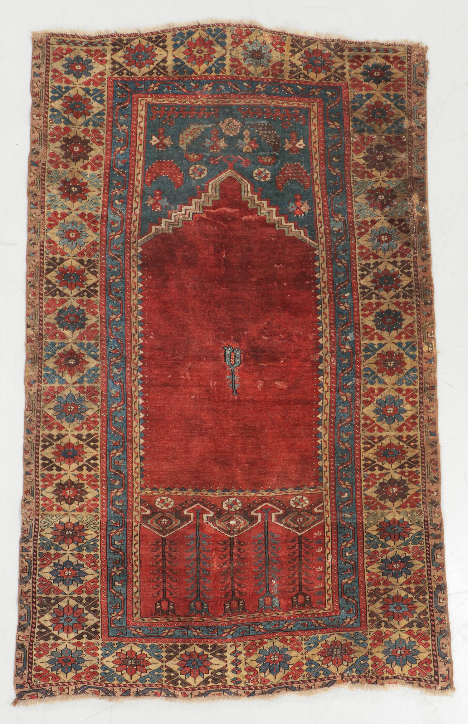 Antique Mudjur Prayer Rug, Turkey: 3'6'' x 5'10'' (1 of 6)