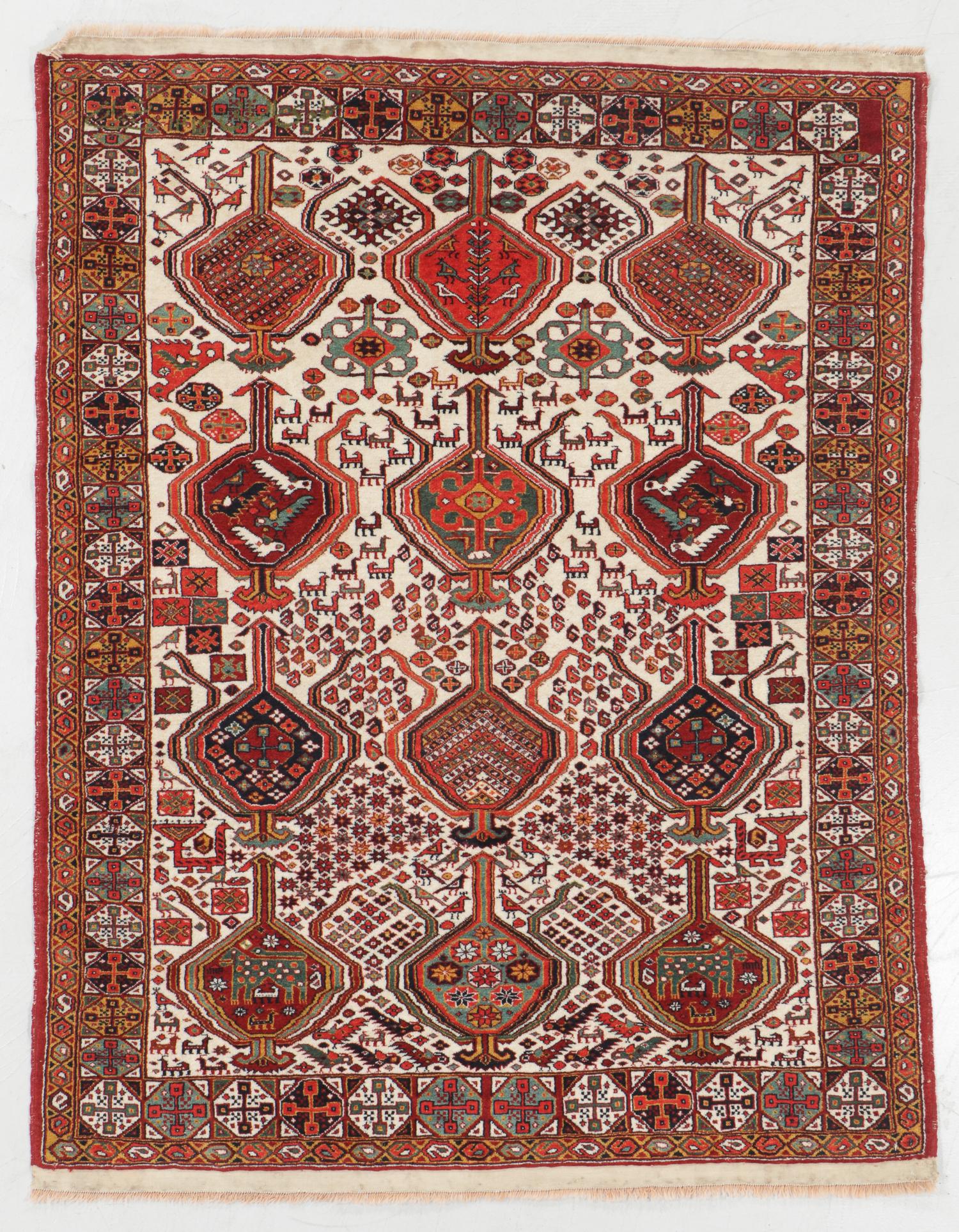 Semi-Antique Shiraz Rug, Persia: 4'1'' x 5'4'' (1 of 6)