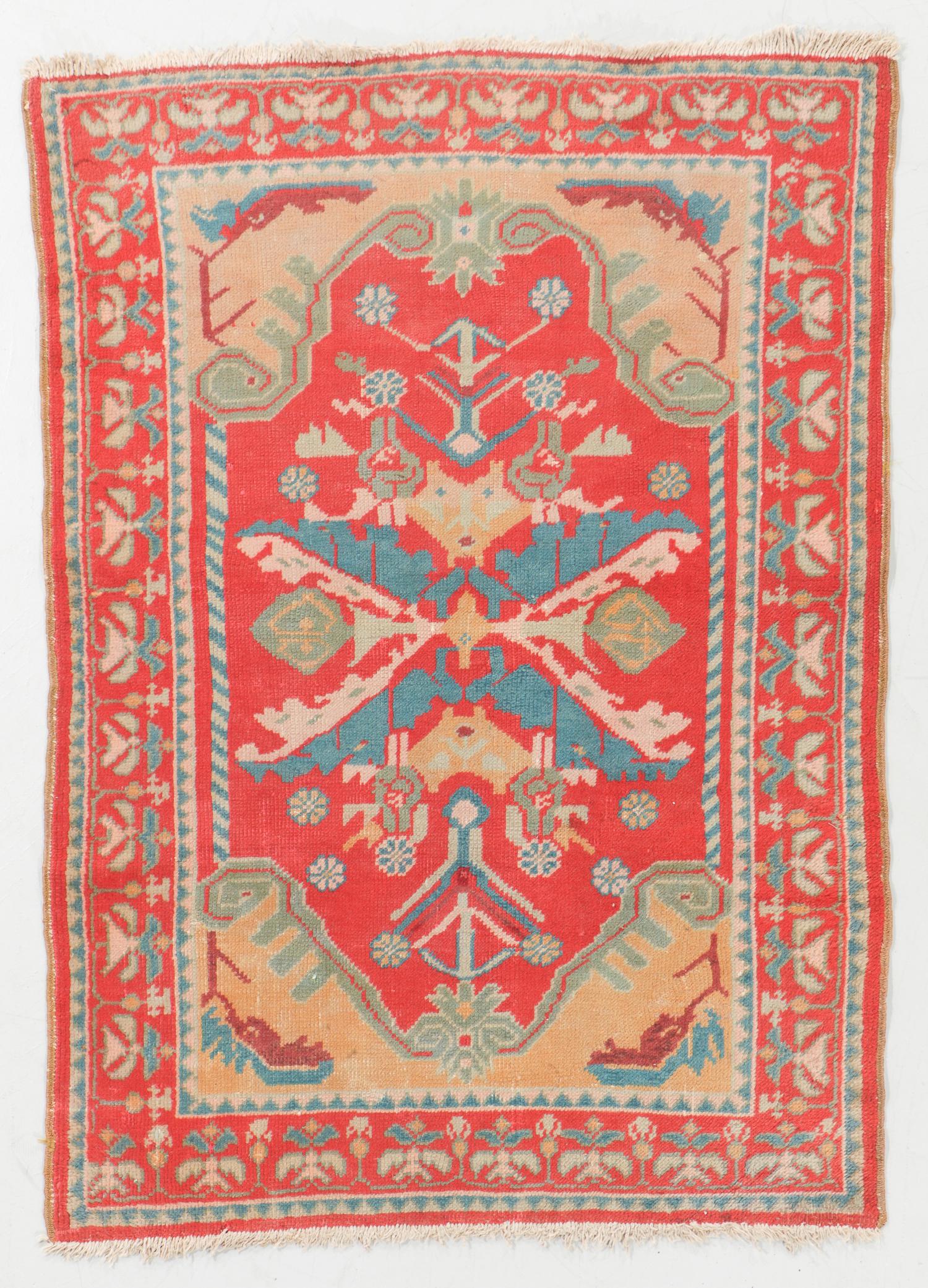 Semi-Antique Oushak Rug, Turkey: 3'6'' x 4'11'' (1 of 6)