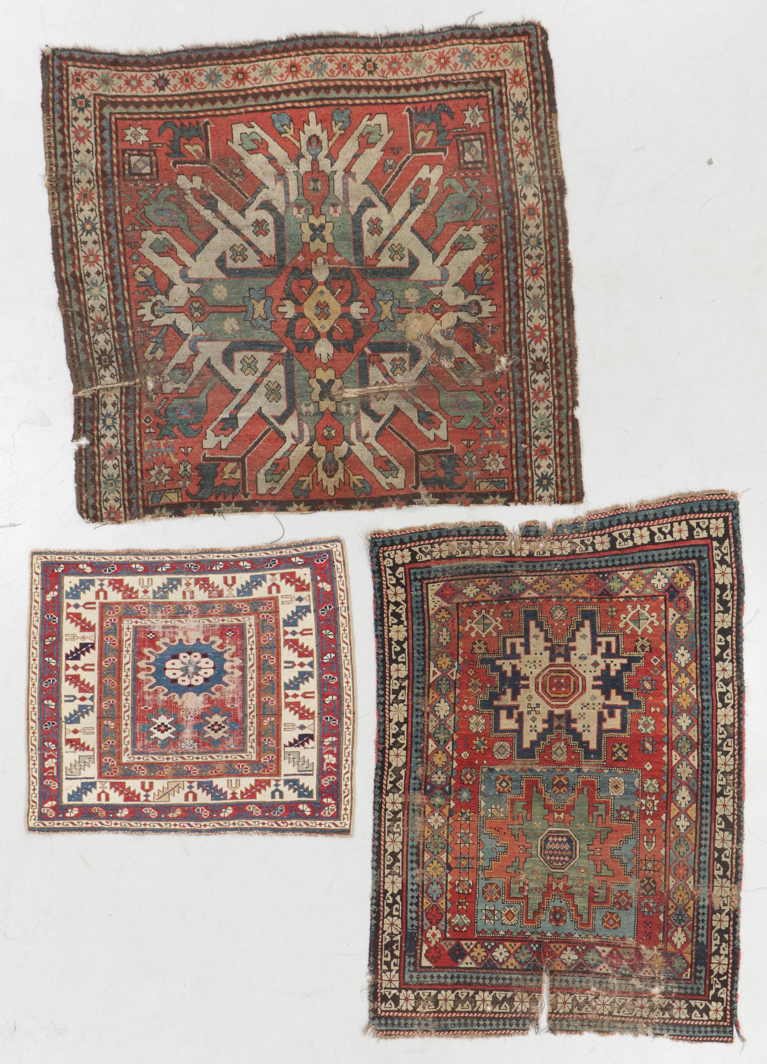 Estate Grouping of 3 Antique Caucasian Rugs (1 of 6)