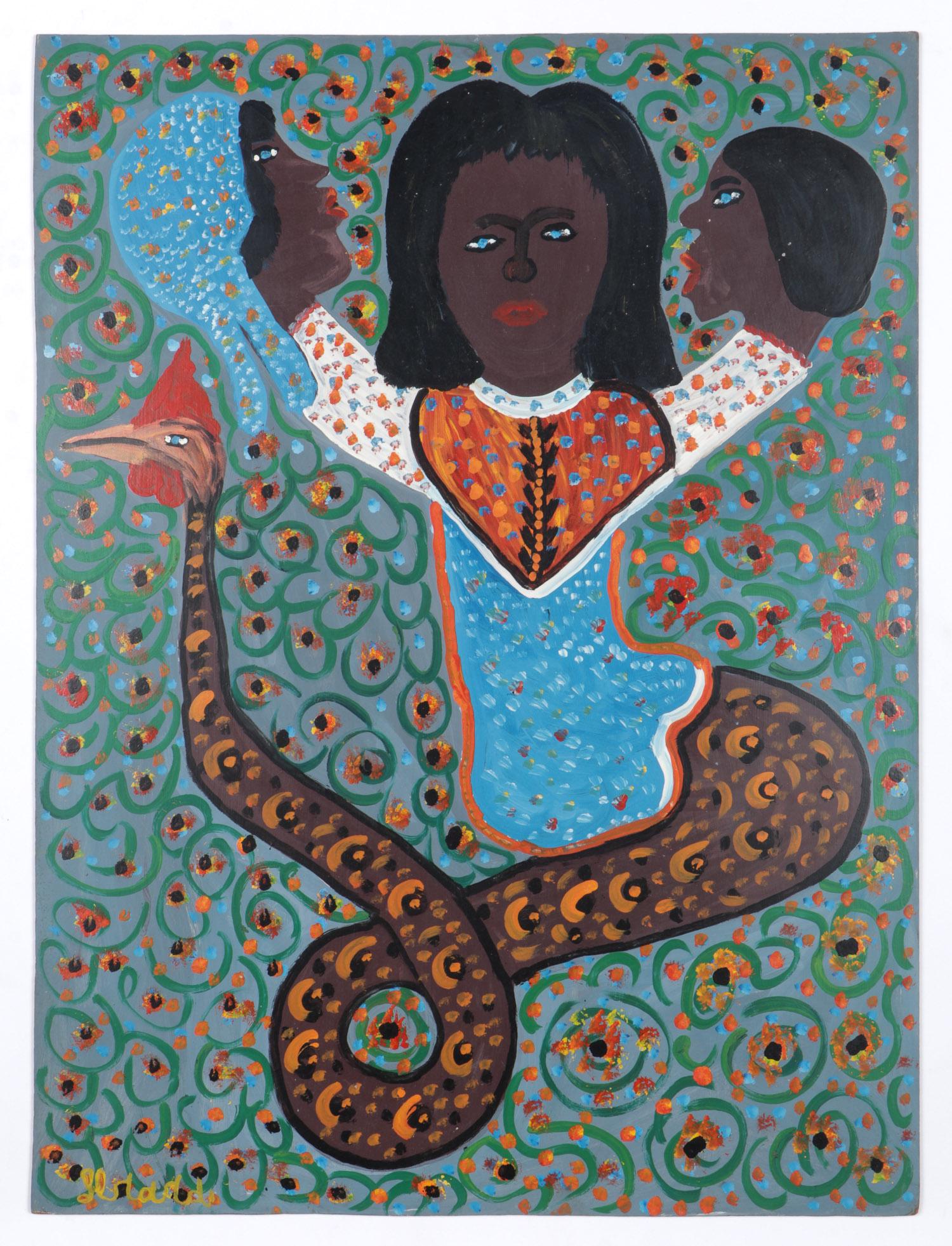 Gerard Fortune (Haitian, b. 1933) Painting: Gerard Fortune (Haitian/Petionville, b. 1933) "Transformation," 1984, oil painting on board, signed. Unframed. Size: 24'' x 32'', 61 x 81 cm (board).