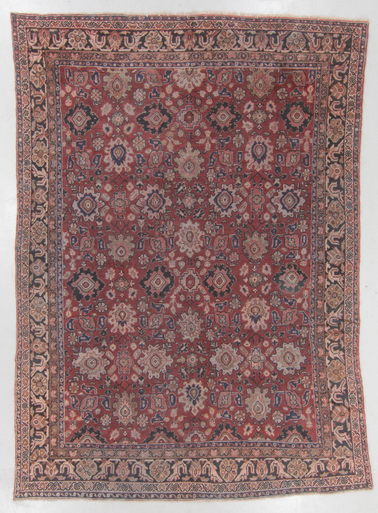 Semi-Antique Mahal Rug, Persia: 8'10'' x 12'3'': Semi-Antique Mahal Rug, Persia: 8'10'' x 12'3'' (269 x 373 cm). 44 lbs. Note on terms for estimating the age of an item: Antique (100+ years). Semi-Antique (50-100 years). Vintage (20-50 years). Moder