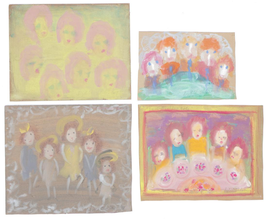 Sybil Gibson (American, 1908-1995) Four (4) Pastels: Sybil Gibson (American, 1908-1995) Four (4) Pastels. On found paper, signed. Unframed. Ranging in Size from: 11.5'' x 16'', 29 x 41 cm (sheet) to 18'' x 20.75'', 46 x 53 cm (sheet).