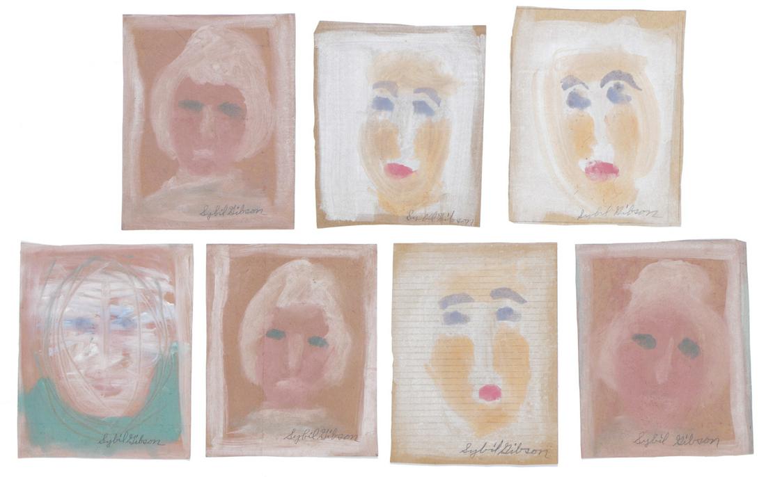 Sybil Gibson (American, 1908-1995) Seven (7) Pastels: Sybil Gibson (American, 1908-1995) Seven (7) Prints. On found paper, signed. Unframed. Ranging in Size from: 9.5'' x 8'', 24 x 20 cm (sheet) to 10.25'' x 8.25'', 26 x 21 cm (sheet).