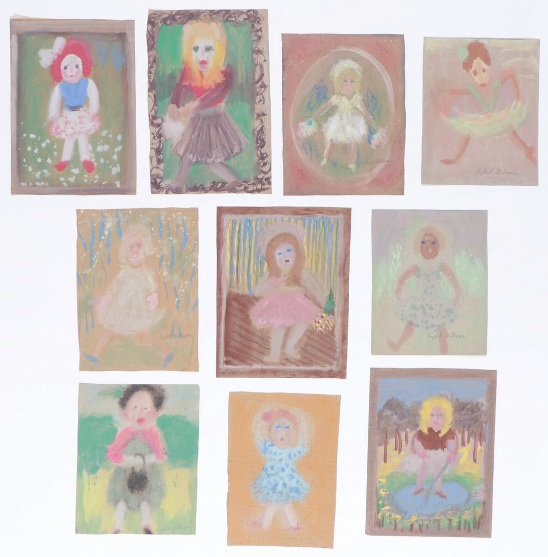 Sybil Gibson (American, 1908-1995) Ten (10) Pastels: Sybil Gibson (American, 1908-1995) Ten (10) Pastels. On found paper, signed. Unframed. Ranging in Size from: 16'' x 11'', 41 x 28 cm (sheet) to 18.5'' x 12.25'', 47 x 31 cm (sheet).