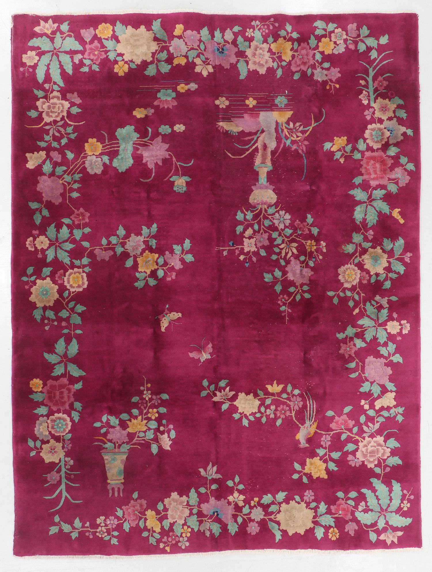 Art Deco Rug, Early 20th C, China: 8'6'' x 11'3'' (1 of 6)