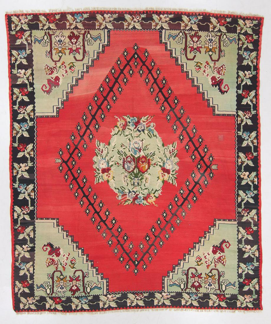 Semi-Antique Bessarabian Kilim, Turkey: 10'1'' x 11'9'': Semi-Antique Bessarabian Kilim, Turkey: 10'1'' x 11'9'' (307 x 358 cm). 30 lbs. Note: No reserve, all acceptable bidding commences at the online start price.
