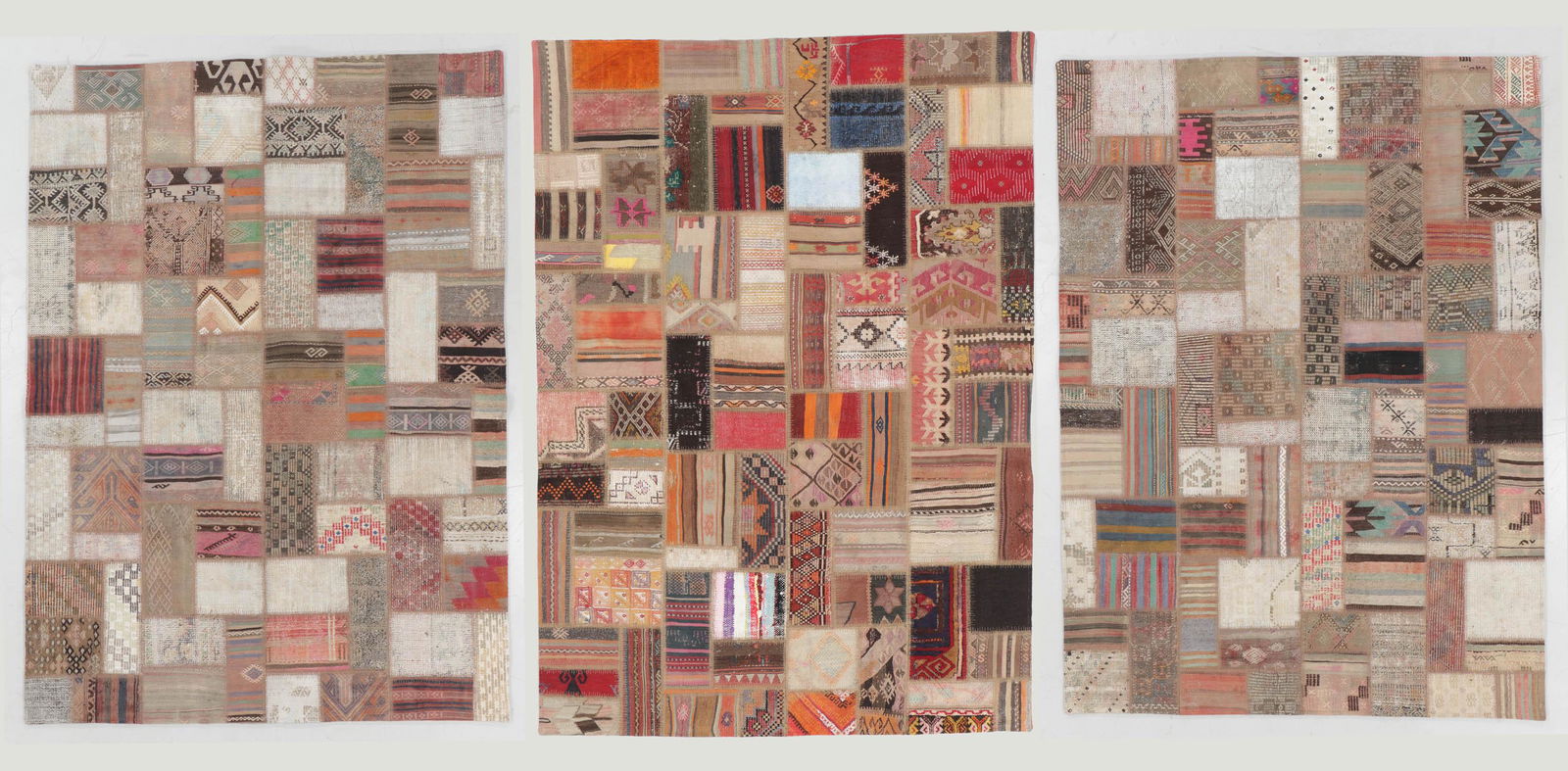 3 Vintage Kilim Patchwork Rugs, Turkey (1 of 10)