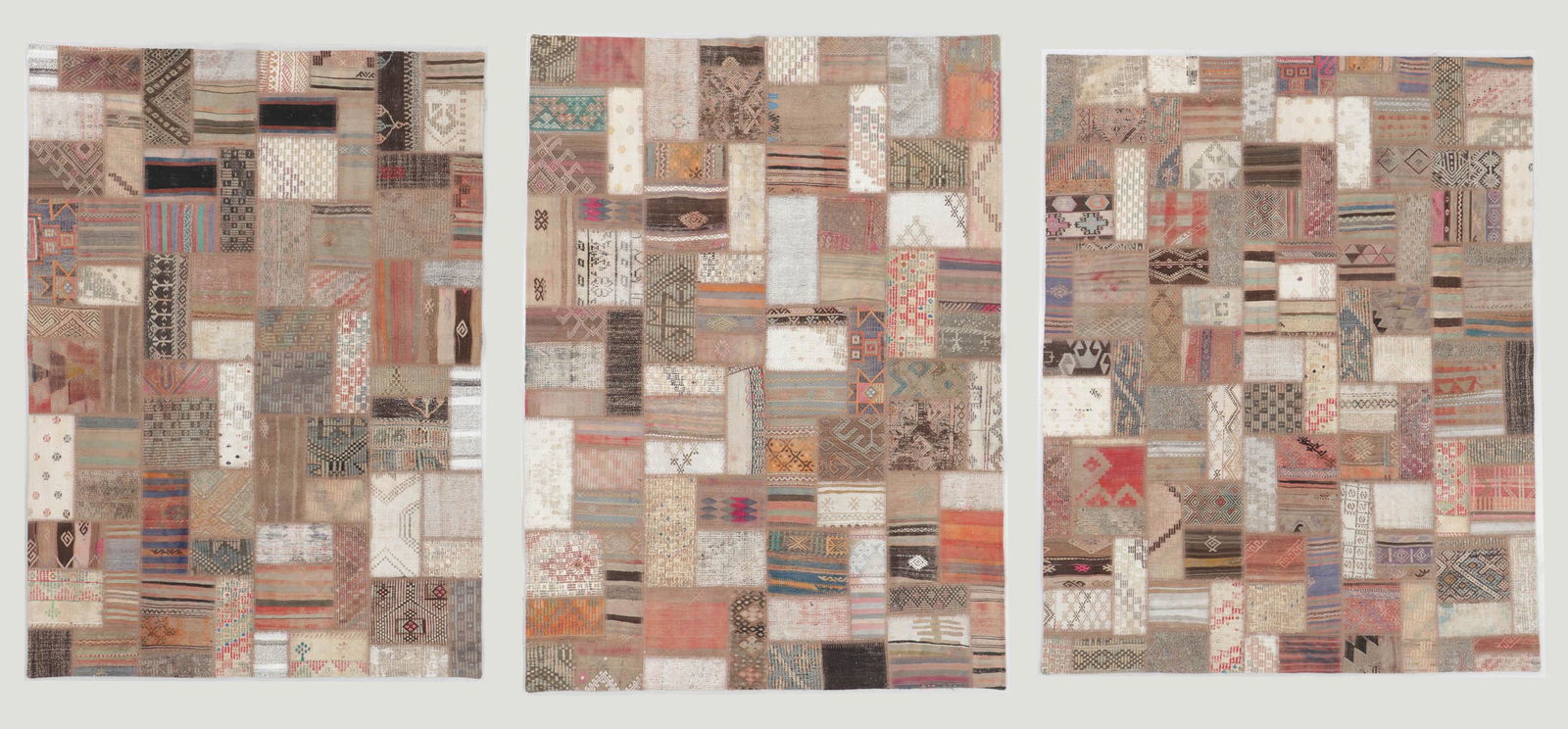 3 Vintage Kilim Patchwork Rugs, Turkey (1 of 9)