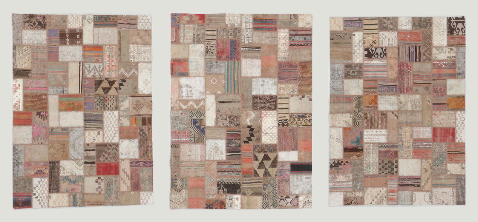 3 Vintage Kilim Patchwork Rugs, Turkey (1 of 9)