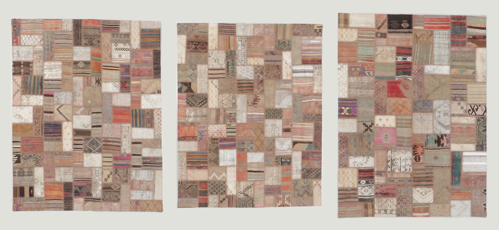 3 Vintage Kilim Patchwork Rugs, Turkey (1 of 9)