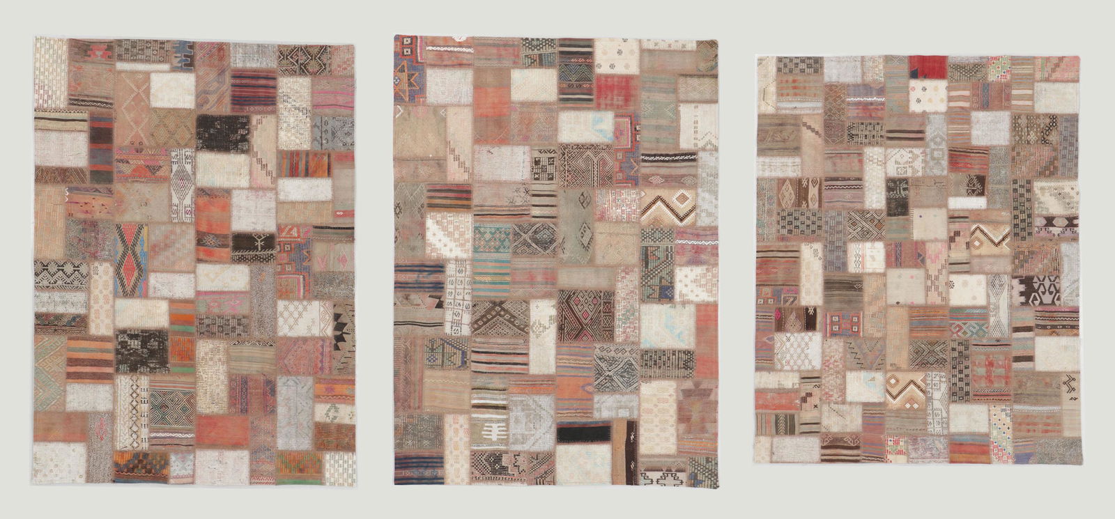 3 Vintage Kilim Patchwork Rugs, Turkey (1 of 9)