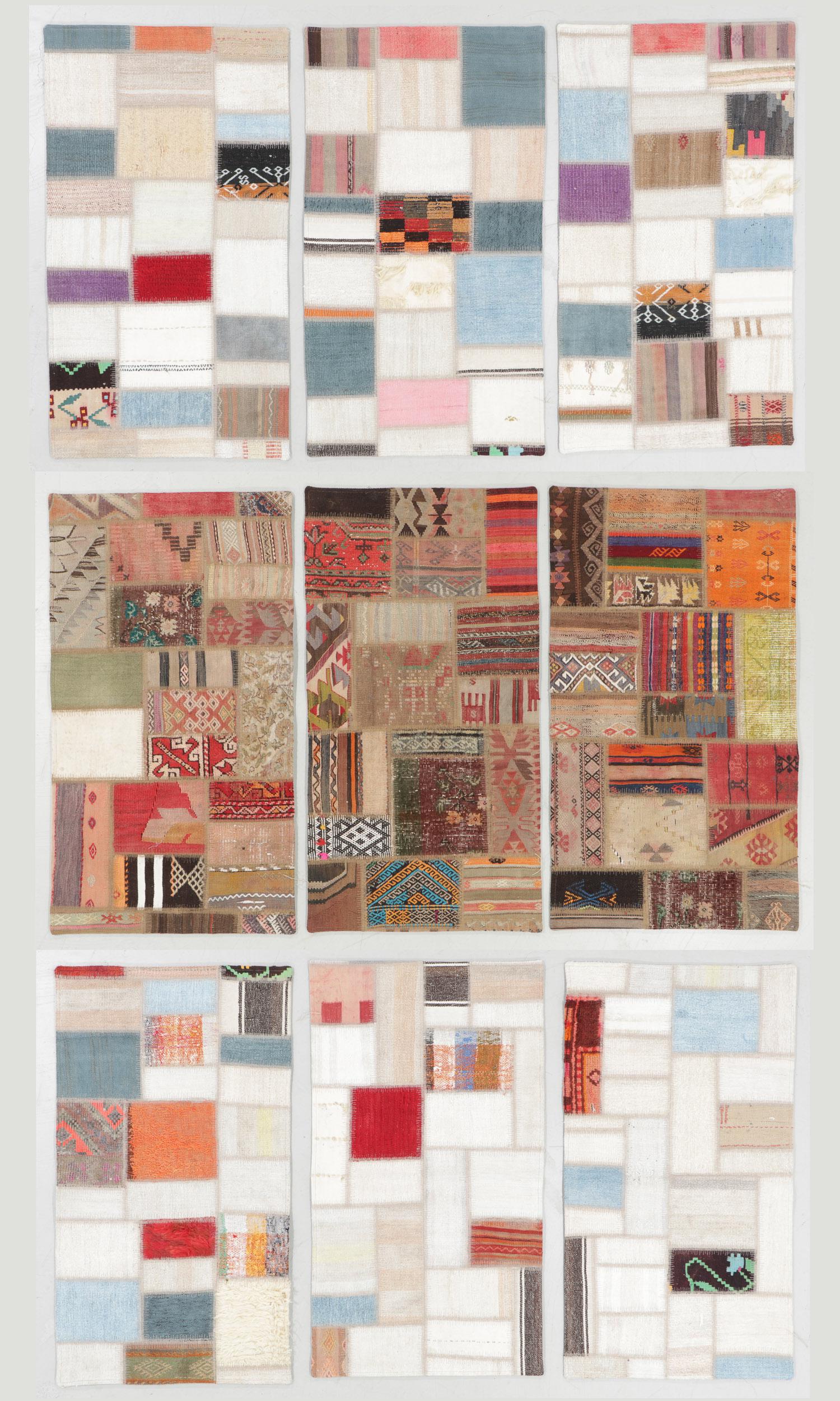 9 Vintage Kilim Patchwork Rugs, Turkey (1 of 4)