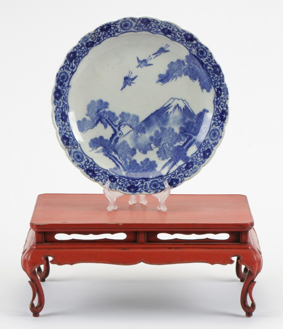 Japanese Carved Red Lacquer Four-legged "Ozen" Tray (1 of 5)