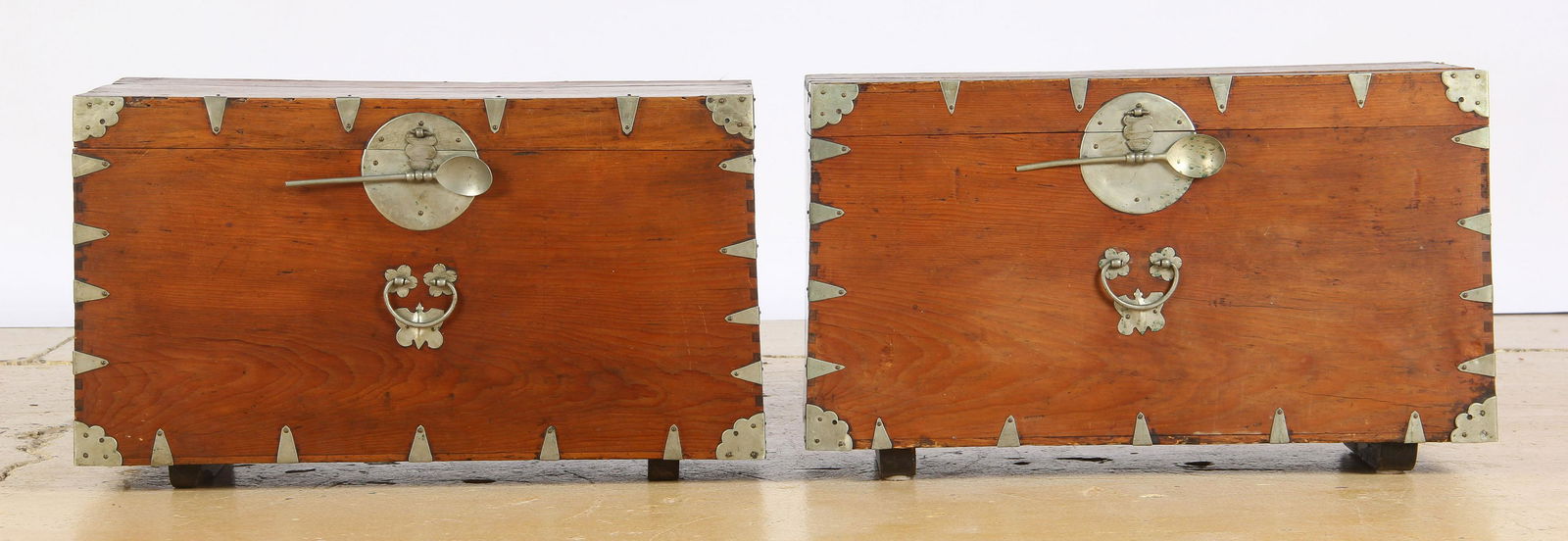 Pair of Old Chinese Wood Trunks (1 of 10)
