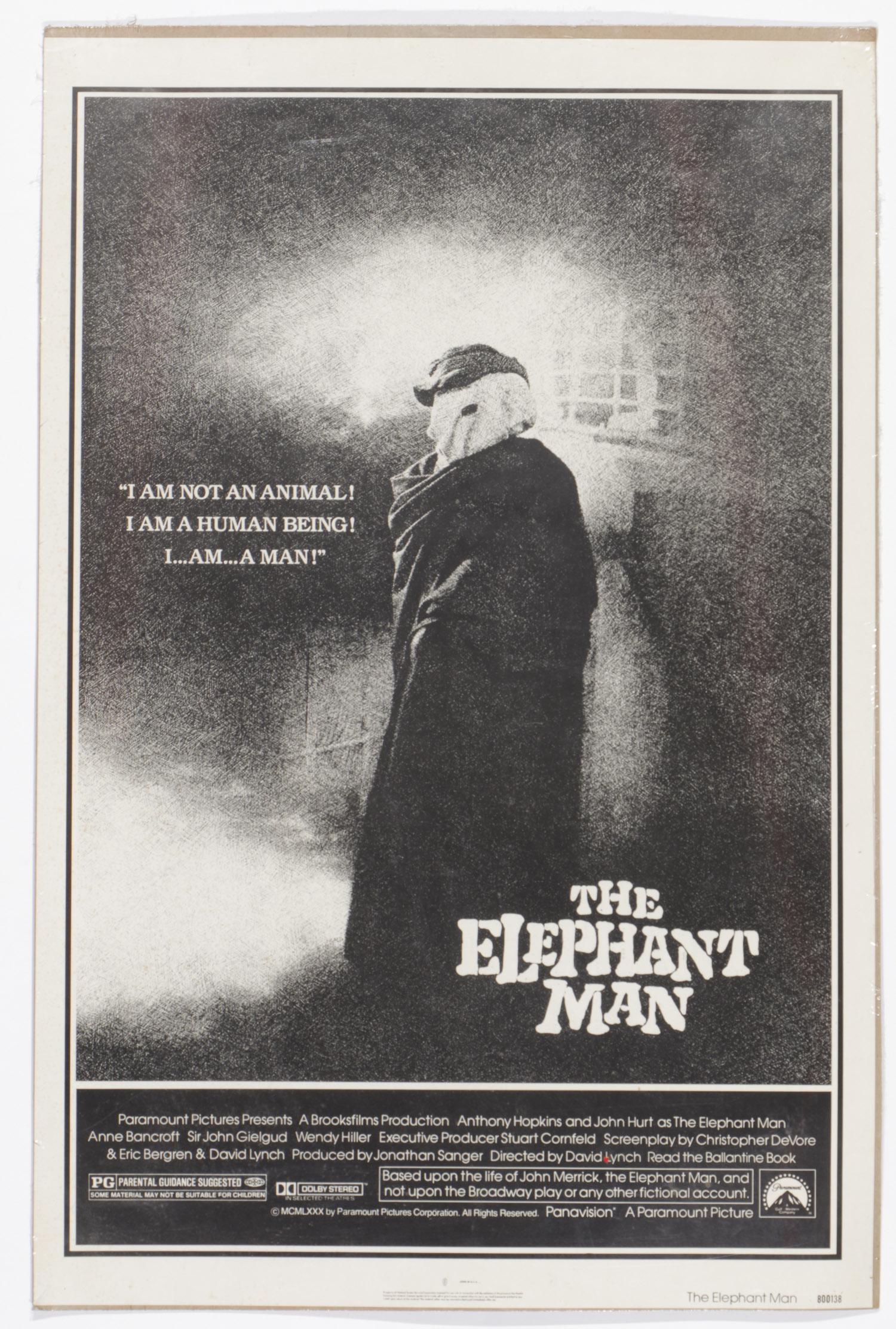 The Elephant Man (1980) Movie Poster: An Original The Elephant Man (1980) One-sheet Movie Poster for the David Lynch directed the film. Unframed. Size: 41'' x 27'', 104 x 69 cm (sheet).