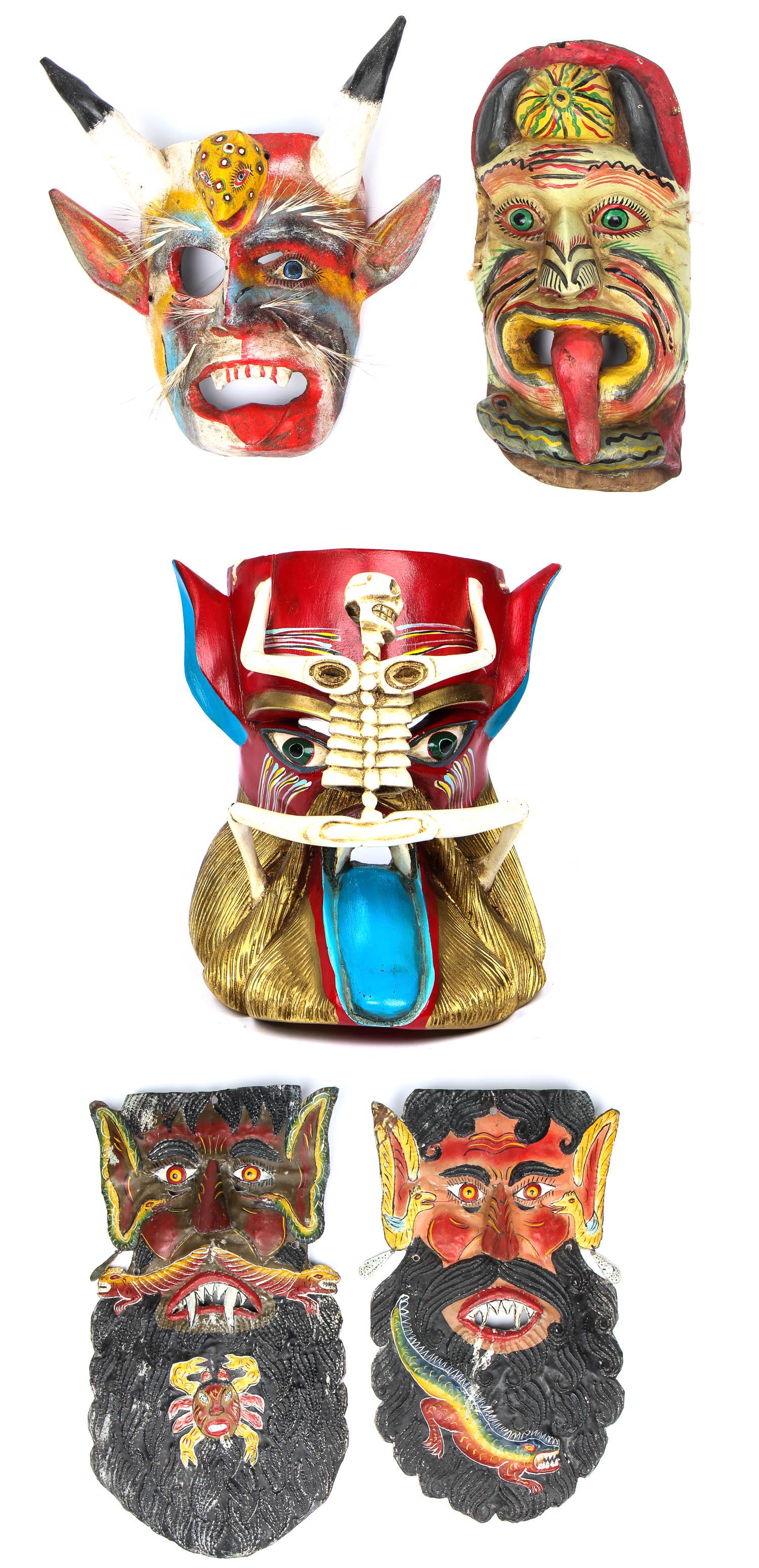 Collection of 5 Mexican Festival Masks (1 of 9)