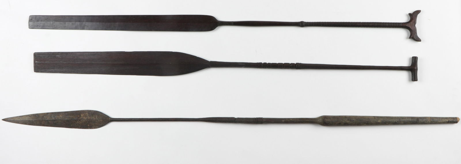 Maasai Spear and Two Bornean Paddles (1 of 2)