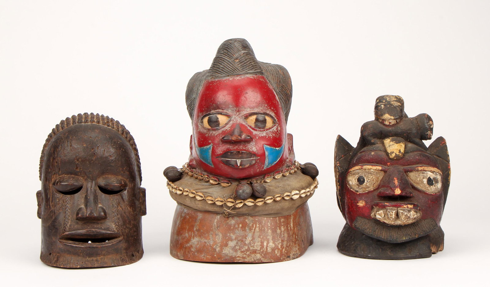 Three African Helmet Masks (1 of 5)