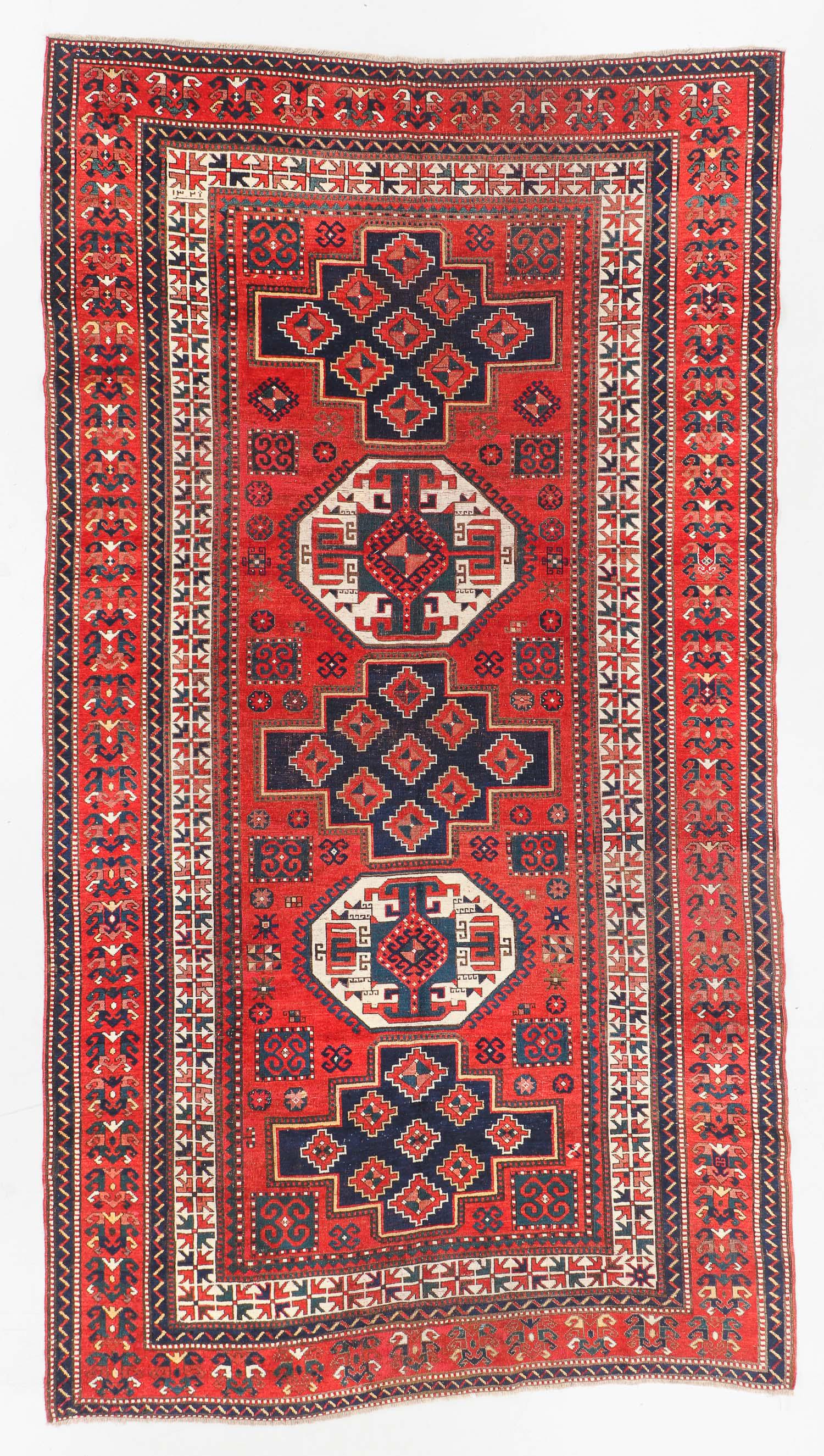 Large Antique Kazak Rug, Caucasus: 6'7'' x 12'3'' (1 of 6)