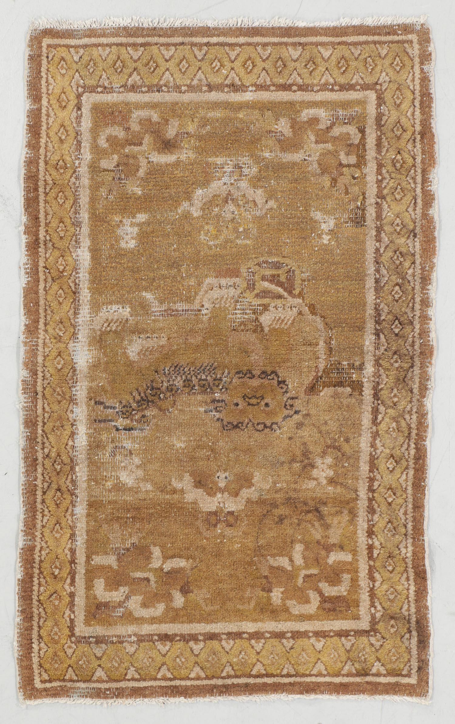 17th C. Shenyang Temple Foo Dog Rug, China (1 of 6)