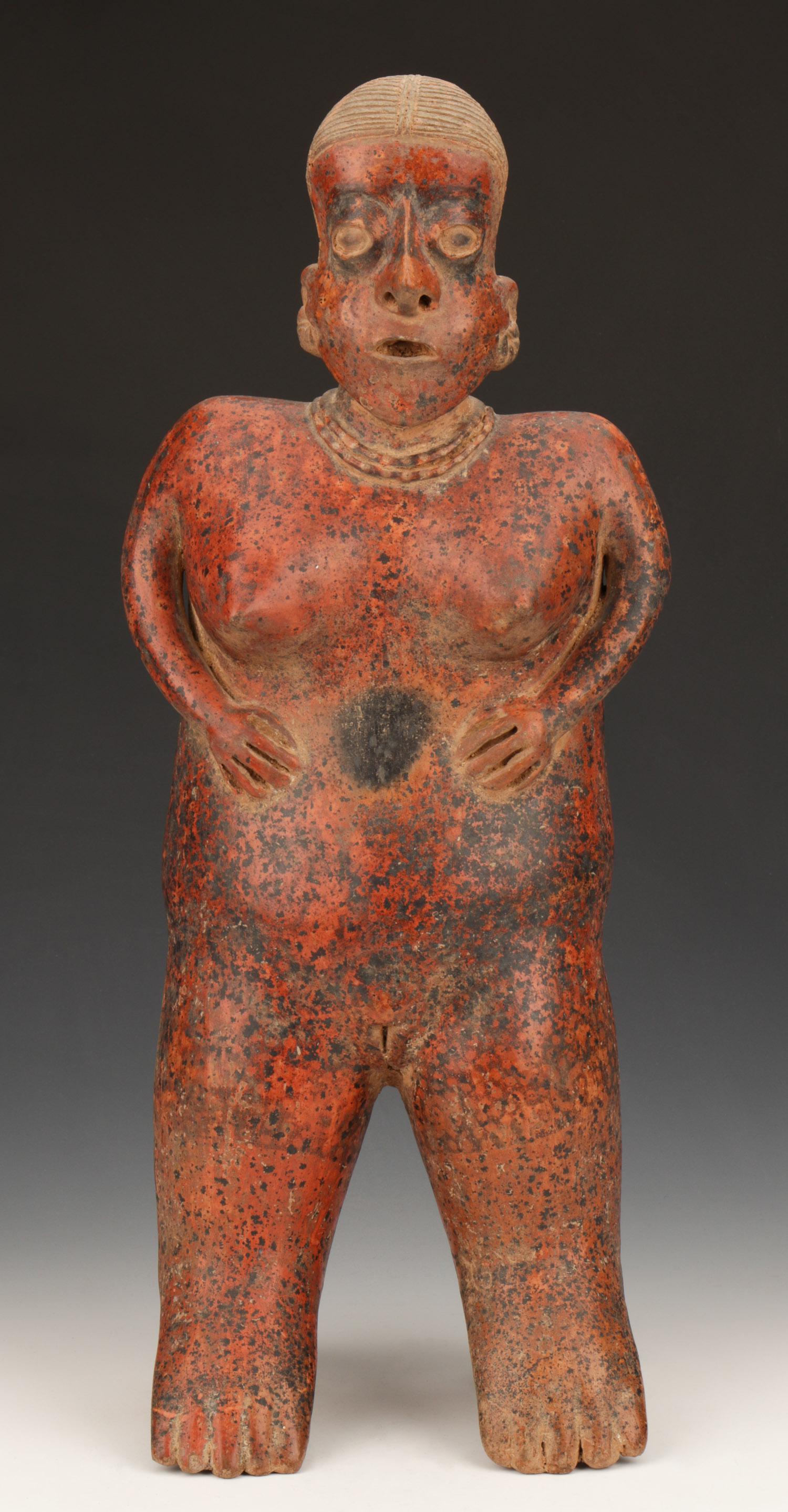 Nayarit Pottery Standing Female Figure, Ht. 23.5" (1 of 7)
