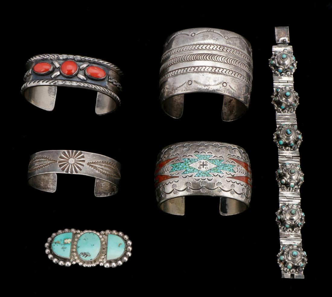 Navajo and Mexican Silver Jewelry Group (1 of 3)